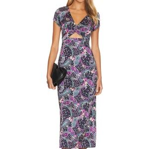 House of Harlow 1960 Purple Pink Bodycon Maxi Dress
